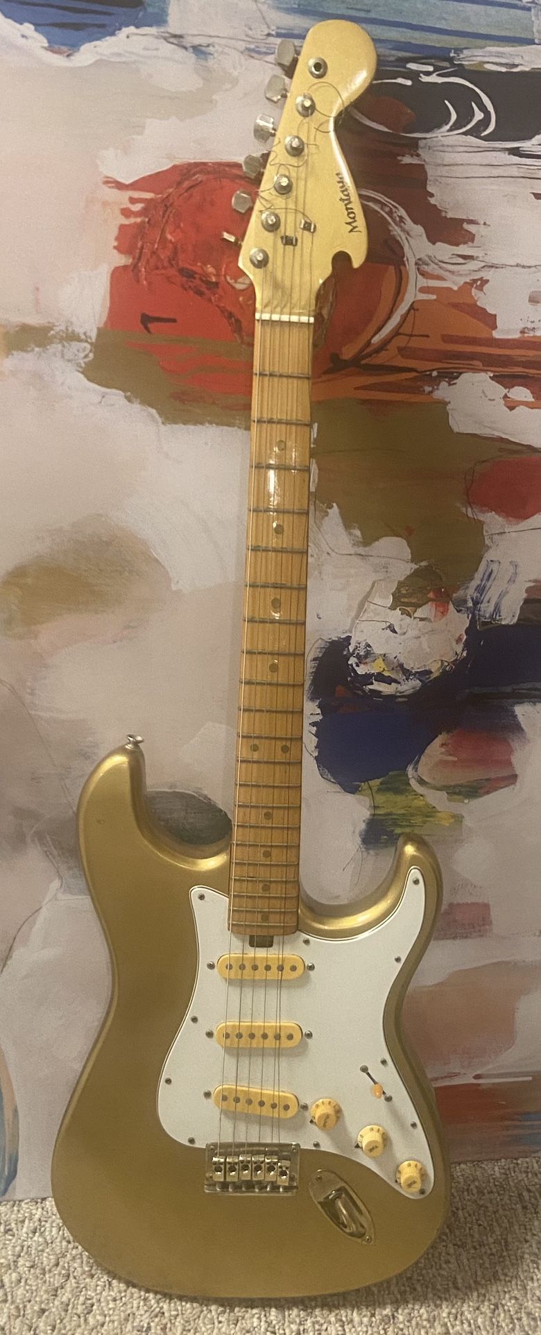 1980’s Gold body Guitar with leather Kramer case