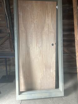 Solid  wood door and metal frame