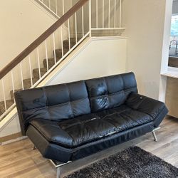 Black Leather Futon