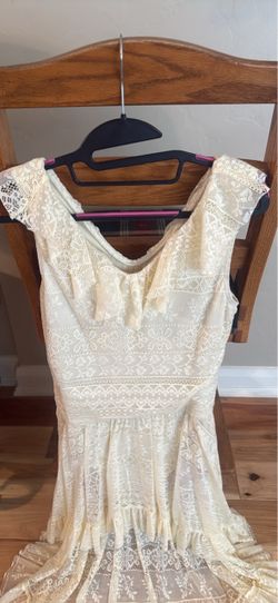 Cream Lace Boho Maxi Dress