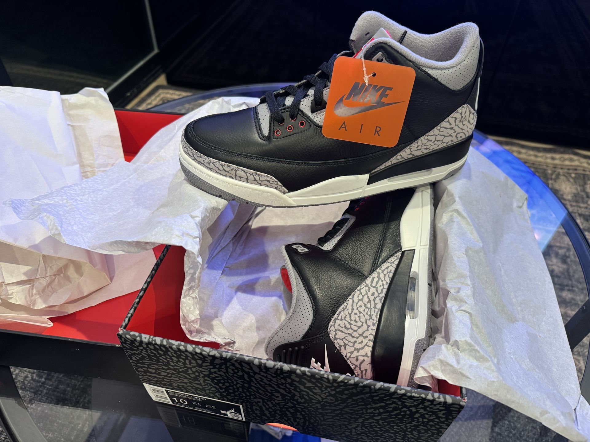 Jordan Black Cement 3 DS SIZE 10