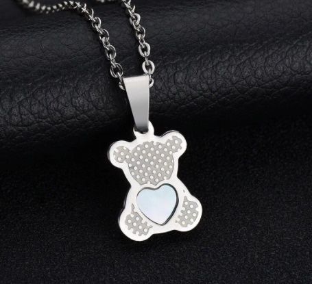 Cartoon Animal Necklace Bears Giraffe Butterfly Shell Gold Color Stainless Steel