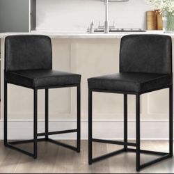 Black Counter Bar Stools Set Of 2