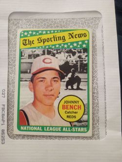 Vintage 1969 Topps Baseball card #430 Johnny Bench EX MT+