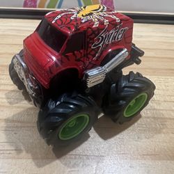 MONSTER  TRUCK  -  2 1/2 INCH - RED WITH SPIDER
