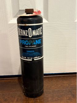 Vintage Bernzomatic TX-9 Propane Fuel Cylinder 14.1 oz Black Label Torch Tank