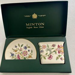 NEW Minton English Bone China Dish And Toothpick Holder