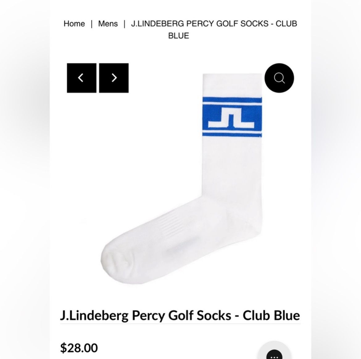 Socks  J.LINDEBERG PERCY GOLF SOCKS - CLUB BLUE