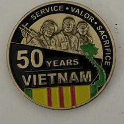 Excellent 50 YEARS VIETNAM VETERANS OF FOREIGN WARS CHALLENGE COIN