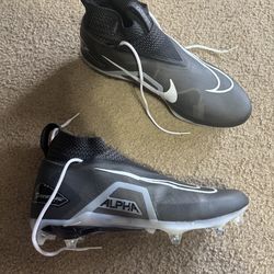 Nike Alpha Menace Elite 3 Football Cleats Black US Size 13.5