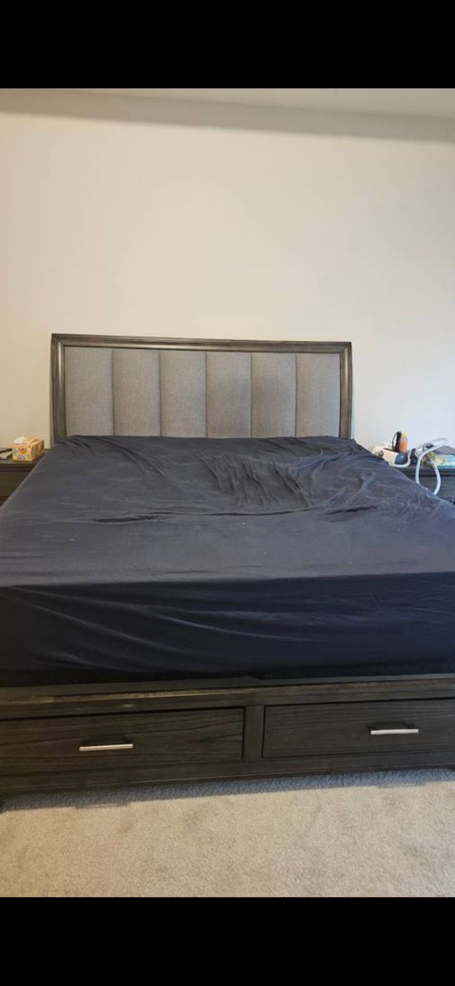 King Size Bedroom Set - Bed Frame & 2 Nightstands