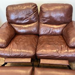 Reclining Leather Loveseat Sofa