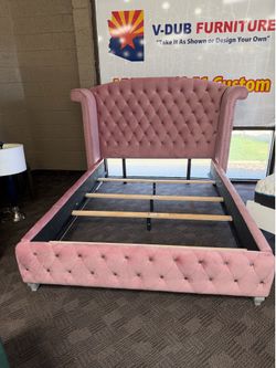 Gorgeous pink queen bed frame