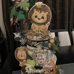 Jungle/Safari  Diaper Cake 3 Tiers 