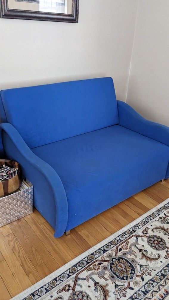 Small Sofa Bed Sleeper Blue