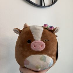Squishmallows Griella the Cow 7.5” Plush w/ Tag – Pastel Bow 🐮🎀