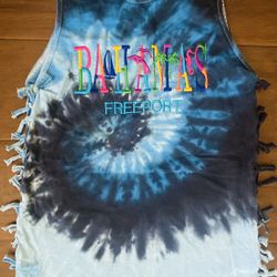 Bahamas Caribbean Womens TeeShirt/ TankTop Tye Dye Delta Proweight Embroidered Delta Proweight Bahamas Freeport Medium 