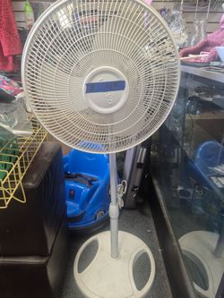 White Pedestal Standing Fan