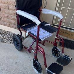 Walker/Rollator, NEW, Footrests, Big Wheels, Brakes, Storage.