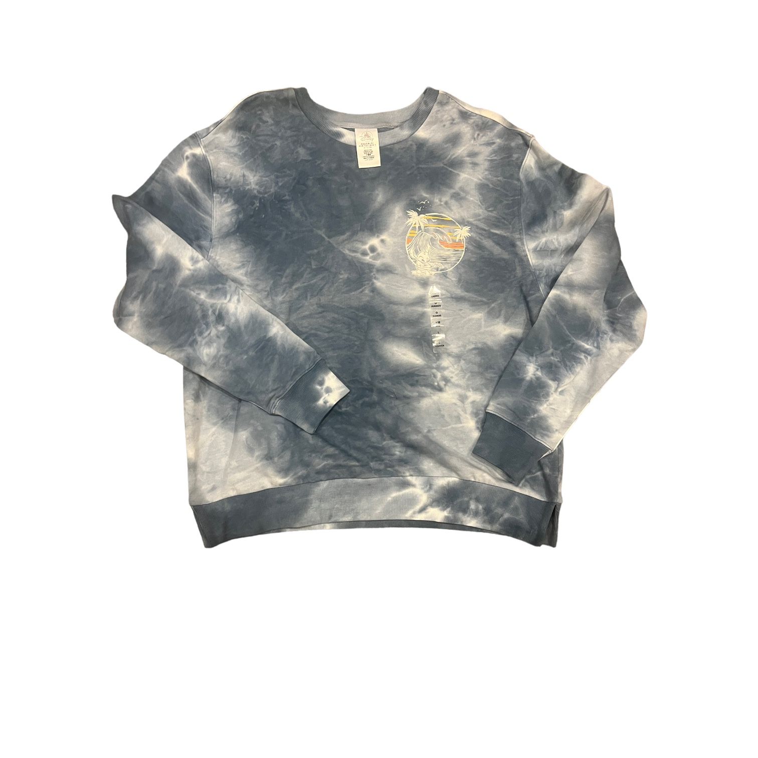 Stitch Long Sleeve Tie Dye Pullover for Women Size Large