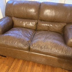 Ashley Leather Couch & Loveseat