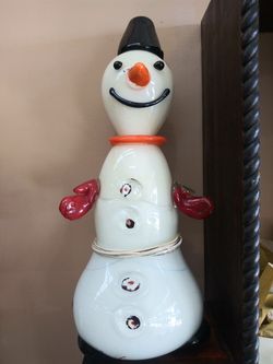 Sold Glass Handmade Snowman