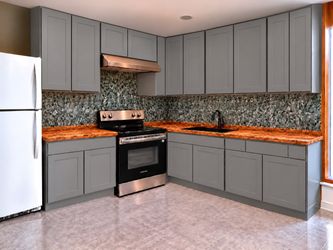 Grey kitchen set