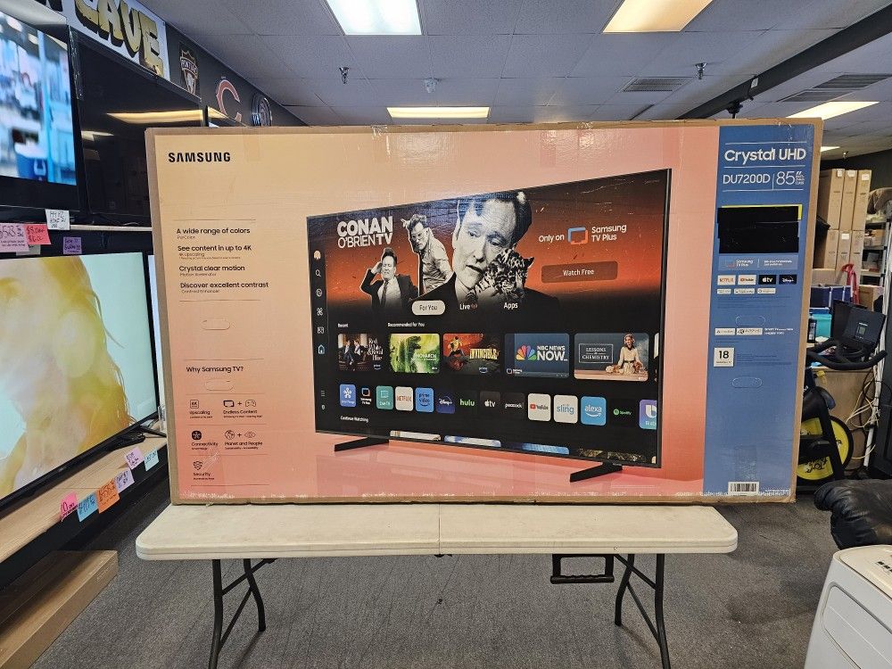 SAMSUNG 85 INCH UHD TV'S IN STOCK UN85DU7200 AIR PLAY W/WARRANTY - PAYMENT PLANS