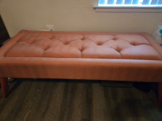 Christopher Knight Home Dillon Orange Fabric Tuft Top Ottoman Bench