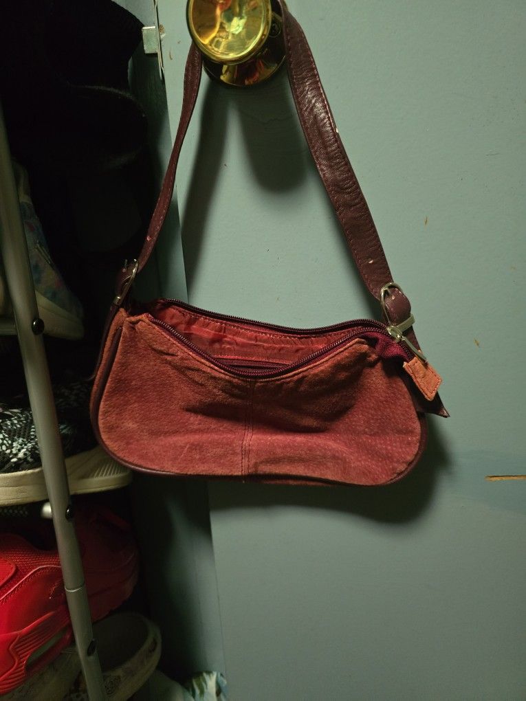 Genuine Leather Burgundy Small Bag