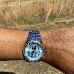Blue Face Emeralds Cz Stainless 