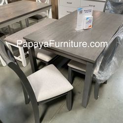 Super Deal! 6-Pcs Dining Set, Wooden Dining Set, 4 Chairs , 1 bench with  a Table, Kitchen Furniture, Casual dining room set, Matching Dining Chairs  