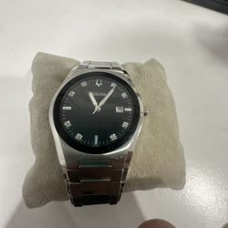 Bulova Watch Black Dial 8 Diamonds 