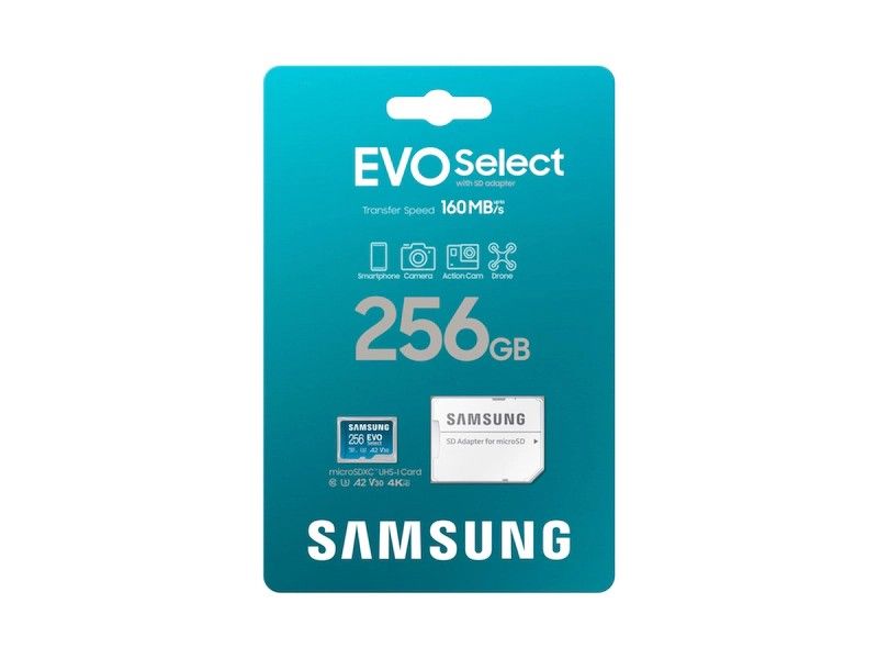 Samsung EVO select 256GB micro SD card with adapter