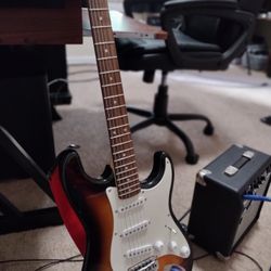 Fender Squier Bullet Stratocaster Electric Guitar & Amplifier 