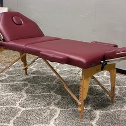 🔴 Professional Portable Massage Table – Burgundy (Saloniture)