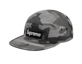 SUPREME REFLECTIVE SNOW CAMO CAP HAT BLACK GRAY GREY BRAND NEW NEVER USED