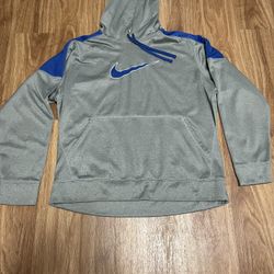 Grey And Blue Nike Hoodie Xl