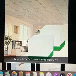 24 PCs 24”x24” Smooth Drop Ceiling Til 