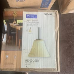 Bravo Collection  Mini Pendant w/Umber Linen Glass 