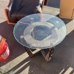 End Tables With Round Tempered Glass