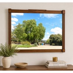 Large Wood Antique Framed Mirror