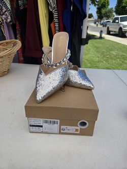 Quinceñera Shoes Brand New Size 9.5 Silver Glitter