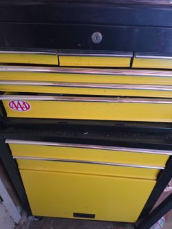 Yellow and Black Rolling Tool Chest Cabinet