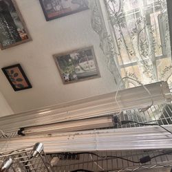 Metal Shelves And Three Lights