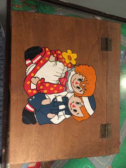 Handmade antique Raggedy Ann and Andy drawing desk
