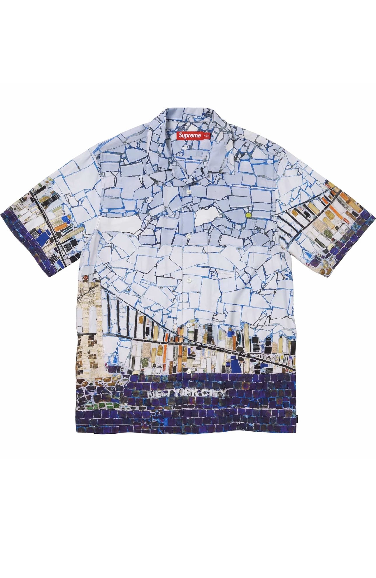 Supreme Mosaic Button Up Collared Shirt