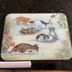 Glass Cutting Board W/ Cats