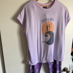Disney Tim Burton’s Nightmare Before Christmas Ladies 2 pc Lavender Pajama Set XL