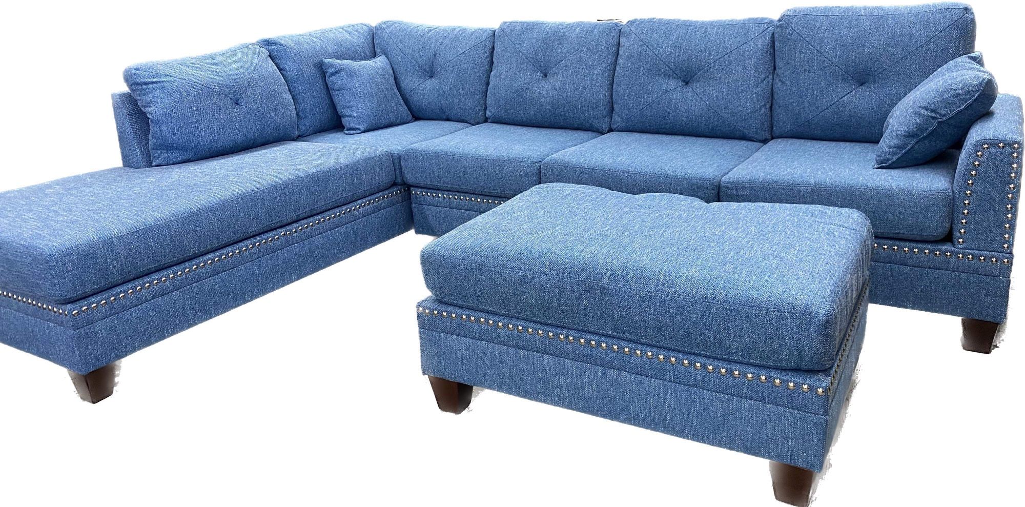 New Blue Sectional Couch! Free Delivery 🚚! Financing Available!
